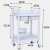 2-Tier ABS Beauty Salon Trolleys with Universal Wheel and Armrest, single Drawers & Dirt Bucket, Medical Service Cart for Laboratory, Beauty Salon, Clinic, Hospital