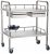 2-Tier Stainless Steel Beauty Salon Trolleys with Universal Wheel and Armrest, double Drawers & Dirt Bucket, Medical Service Cart for Laboratory, Beauty Salon, Clinic, Hospital
