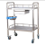 2-Tier Stainless Steel Beauty Salon Trolleys with Universal Wheel and Armrest, single Drawers & Dirt Bucket, Medical Service Cart for Laboratory, Beauty Salon, Clinic, Hospital